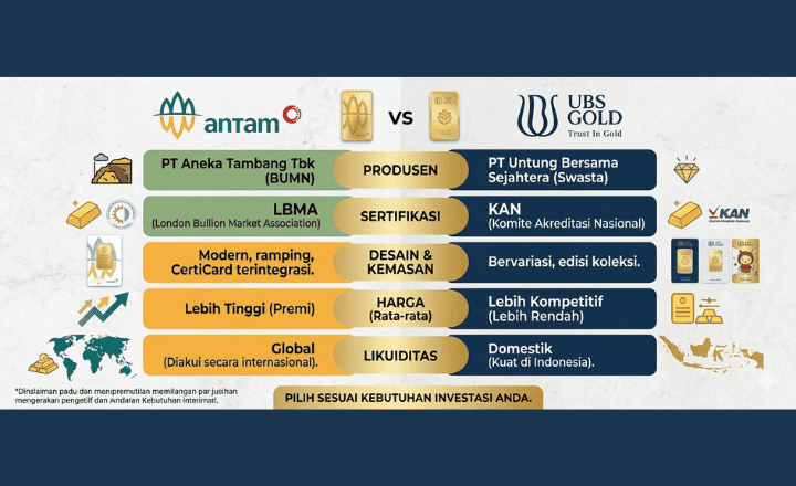 Perbedaan Emas Antam dan UBS